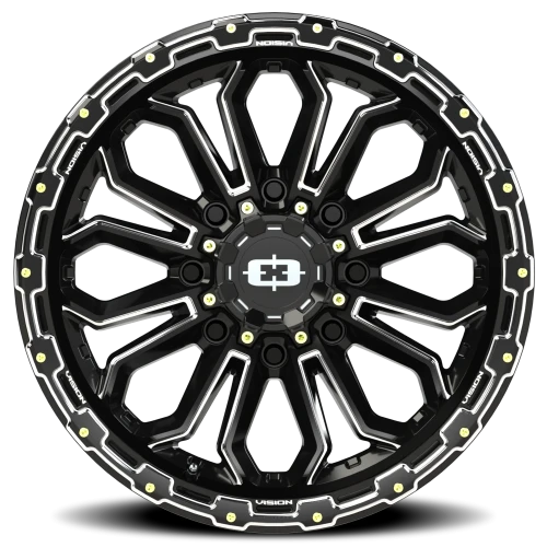 Vision 405 20x9 +12 8x180mm 124.2mm Gloss Black Milled Spoke