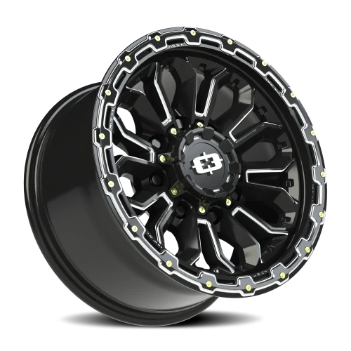Vision 405 17x9 +12 8x165.1mm 125.2mm Gloss Black Milled Spoke