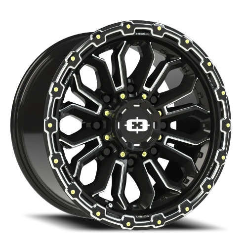 Vision 405 18x9 -12 8x165.1mm 125.2mm Gloss Black Milled Spoke