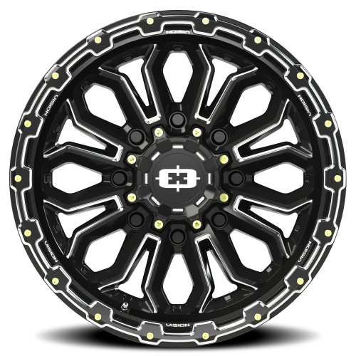 Vision 405 18x9 -12 8x165.1mm 125.2mm Gloss Black Milled Spoke