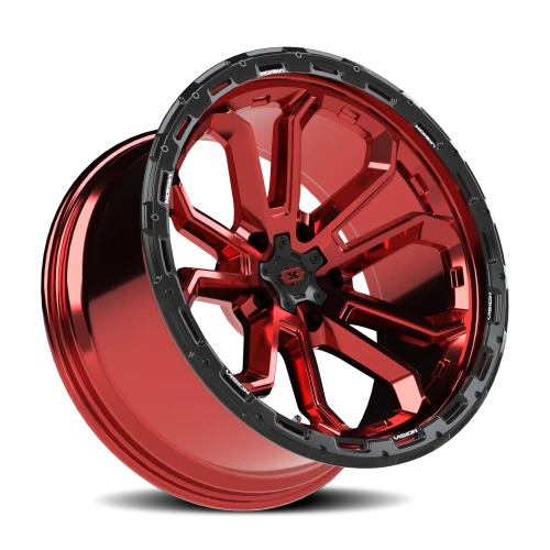 Vision 405 20x10 -25 5x127mm 78.1mm Gloss Red Black Lip