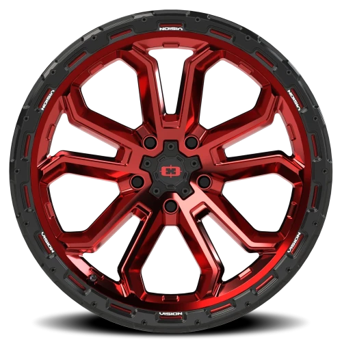 Vision 405 20x10 -25 5x127mm 78.1mm Gloss Red Black Lip