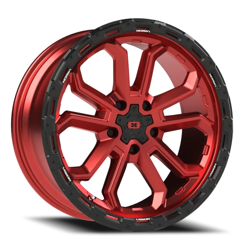 Vision 405 20x9 +10 5x127mm 78.1mm Gloss Red Black Lip