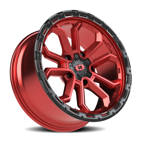 Vision 405 20x9 +12 5x139.7mm 108mm Gloss Red Black Lip