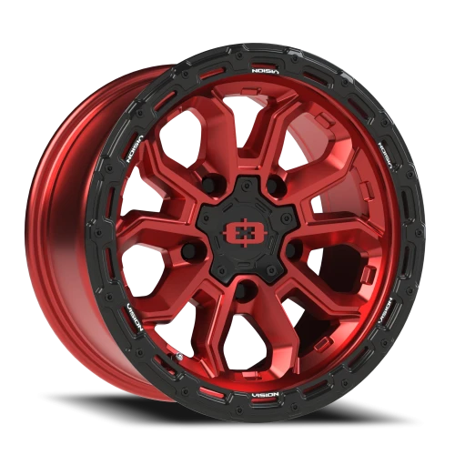 Vision 405 16x8 +0 5x127mm 78.1mm Gloss Red Black Lip