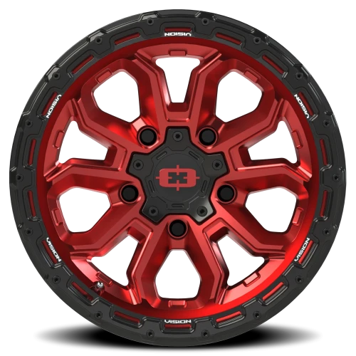 Vision 405 16x8 +0 5x127mm 78.1mm Gloss Red Black Lip