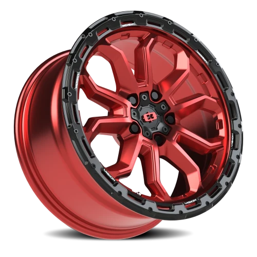 Vision 405 17x8 +30 5x127mm 78.1mm Gloss Red Black Lip