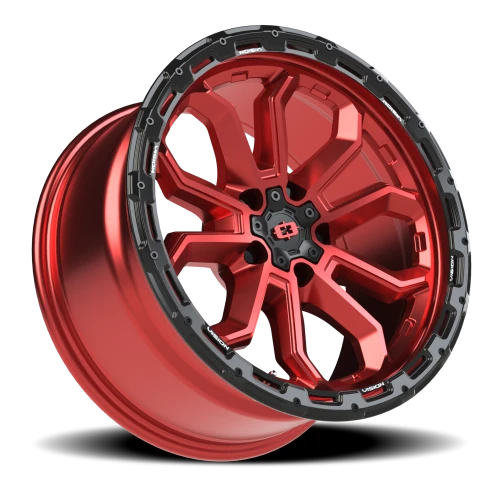 Vision 405 18x9 +12 5x150mm 110.2mm Gloss Red Black Lip