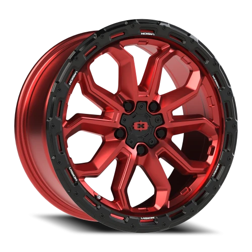 Vision 405 17x8 +30 5x110mm 73.1mm Gloss Red Black Lip