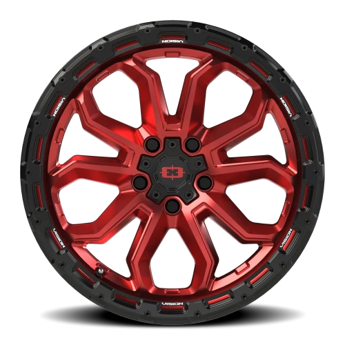 Vision 405 17x8 +30 5x110mm 73.1mm Gloss Red Black Lip