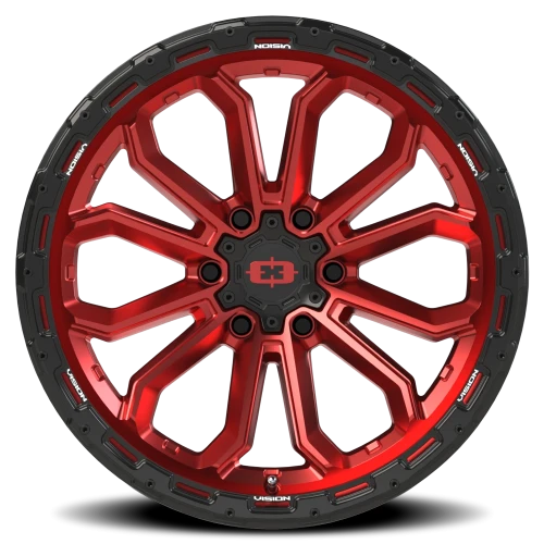 Vision 405 20x10 -25 6x135mm 87.1mm Gloss Red Black Lip