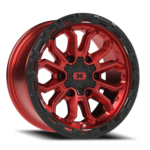 Vision 405 16x8 +0 6x139.7mm 110mm Gloss Red Black Lip