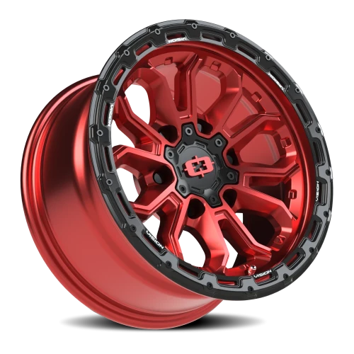 Vision 405 16x8 +0 6x139.7mm 110mm Gloss Red Black Lip