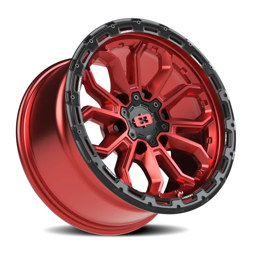 Vision 405 17x9 -12 6x139.7mm 106.2mm Gloss Red Black Lip