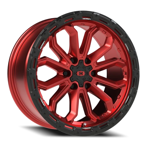 Vision 405 18x9 +12 6x135mm 87.1mm Gloss Red Black Lip