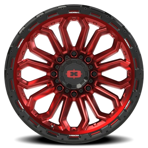 Vision 405 20x10 -25 8x165.1mm 125.2mm Gloss Red Black Lip