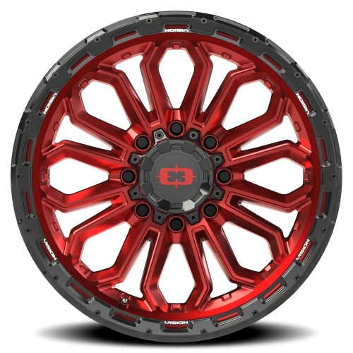 Vision 405 20x9 +12 8x180mm 124.2mm Gloss Red Black Lip