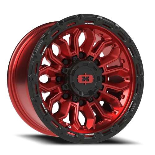 Vision 405 16x8 +0 8x165.1mm 125.2mm Gloss Red Black Lip