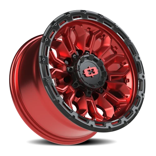 Vision 405 16x8 +0 8x165.1mm 125.2mm Gloss Red Black Lip
