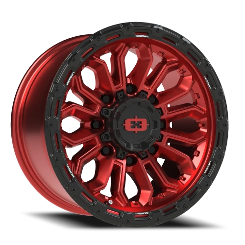 Vision 405 17x9 +12 8x165.1mm 125.2mm Gloss Red Black Lip