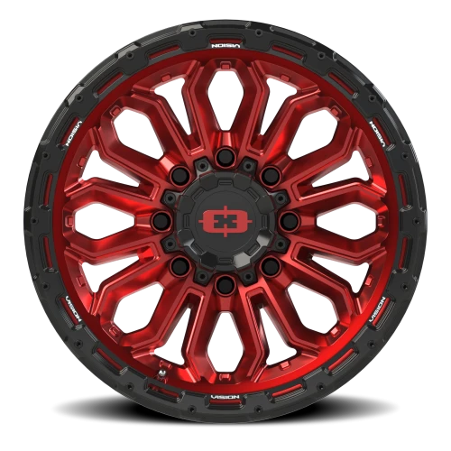 Vision 405 18x9 +12 8x165.1mm 125.2mm Gloss Red Black Lip