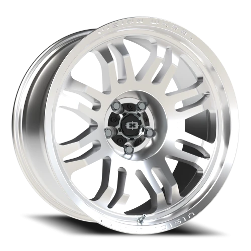Vision 409 20x9.5 -18 5x127mm 78.1mm Machined Silver Black Center Cap-Milled Machined Cap