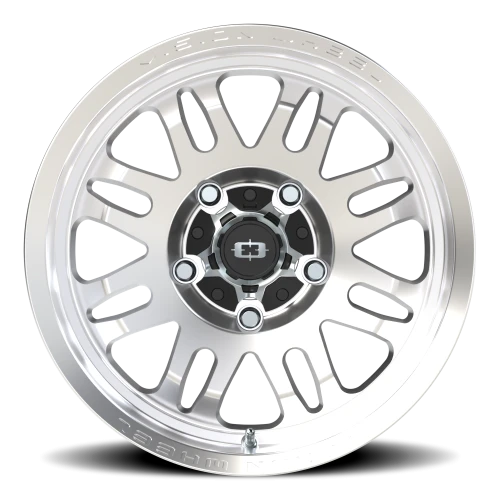 Vision 409 17x8.5 +0 5x150mm 110mm Machined Silver Black Center Cap-Milled Machined Cap