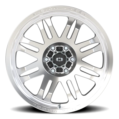 Vision 409 20x9.5 -18 6x139.7mm 110mm Machined Silver Black Center Cap-Milled Machined Cap