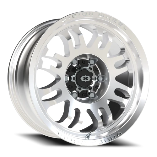 Vision 409 17x8.5 +0 6x139.7mm 110mm Machined Silver Black Center Cap-Milled Machined Cap