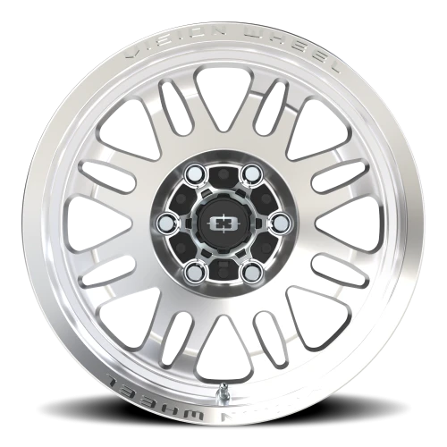 Vision 409 17x8.5 +0 6x139.7mm 110mm Machined Silver Black Center Cap-Milled Machined Cap