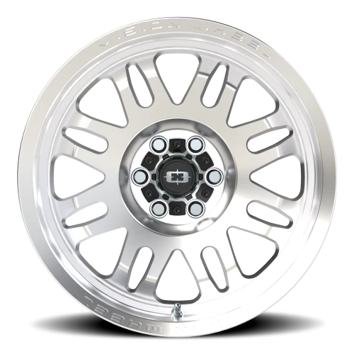 Vision 409 17x8.5 +0 6x114.3mm 71.5mm Machined Silver Black Center Cap-Milled Machined Cap