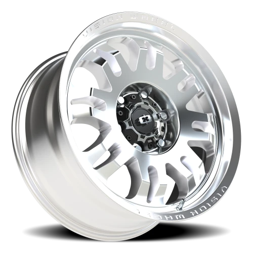 Vision 409 18x8.5 +0 6x139.7mm 110mm Machined Silver Black Center Cap-Milled Machined Cap
