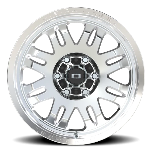 Vision 409 18x8.5 +0 6x139.7mm 110mm Machined Silver Black Center Cap-Milled Machined Cap