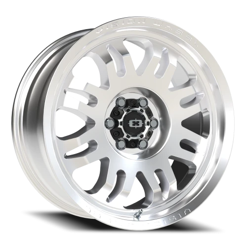 Vision 409 18x8.5 +0 6x114.3mm 71.5mm Machined Silver Black Center Cap-Milled Machined Cap