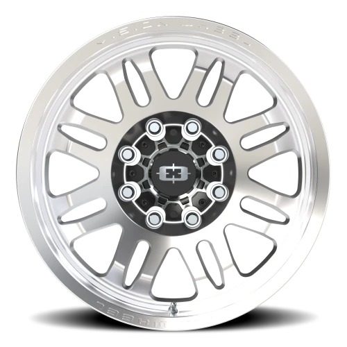 Vision 409 20x9.5 +12 8x180mm 124.1mm Machined Silver Black Center Cap-Milled Machined Cap