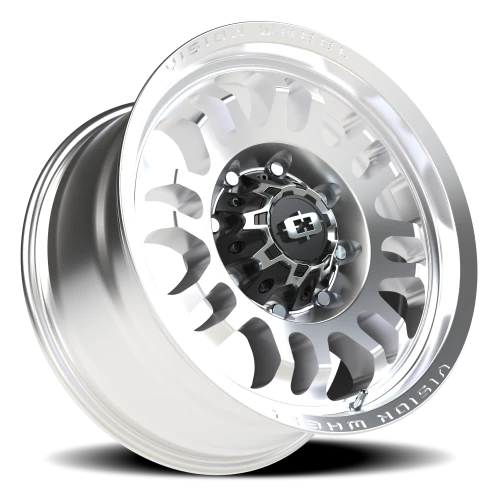 Vision 409 18x9 -12 8x170mm 125.1mm Machined Silver Black Center Cap-Milled Machined Cap