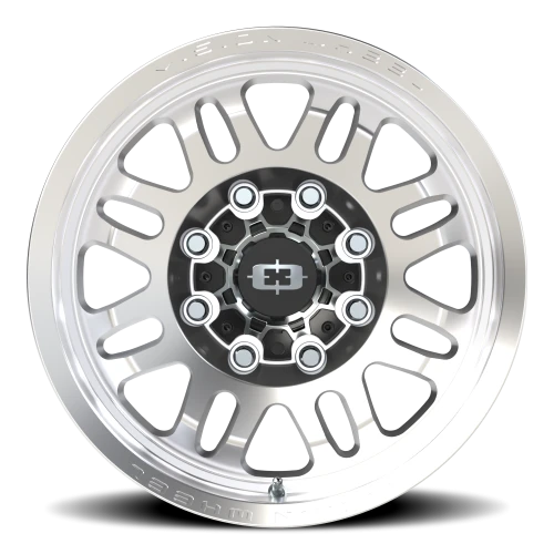 Vision 409 18x9 -12 8x170mm 125.1mm Machined Silver Black Center Cap-Milled Machined Cap