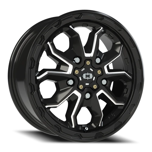 Vision 410 16x6.5 +45 5x130mm 78.3mm Gloss Black Milled Spoke