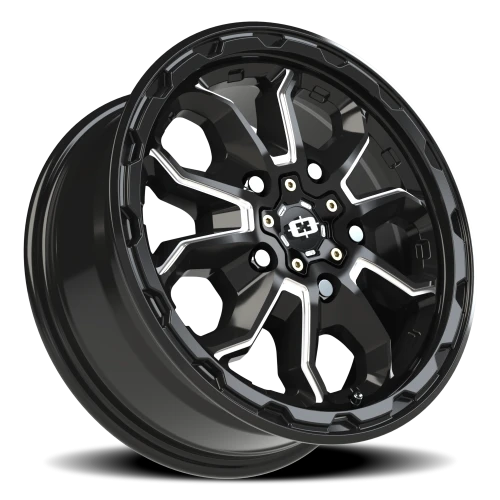 Vision 410 16x6.5 +45 5x160mm 65.1mm Gloss Black Milled Spoke