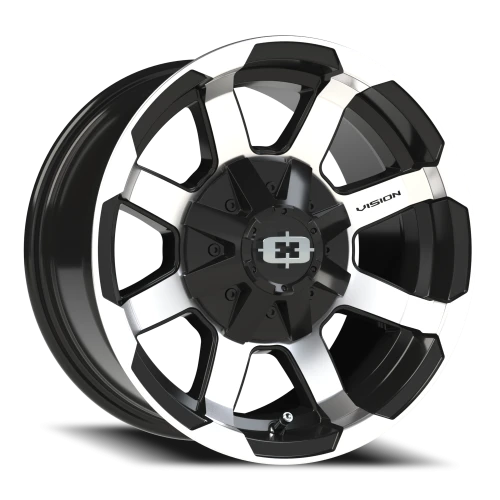 Vision 413 15x7.5 -12 5x114.3mm 83mm Gloss Black Machined Face