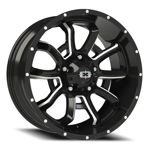 Vision 415 20x9 -12 5x139.7mm 108mm Gloss Black Milled Spokes