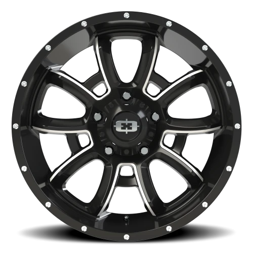 Vision 415 20x9 -12 5x139.7mm 108mm Gloss Black Milled Spokes