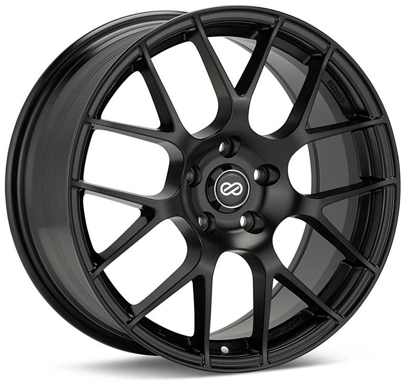 Enkei Raijin 18x9.5 45mm Offset 5x100 Bolt Pattern 72.6 Hub Bore Black Wheel-Wheels - Cast-Enkei-