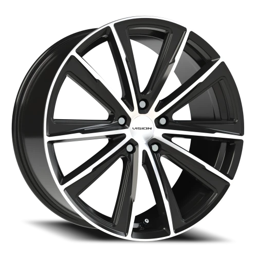 Vision 471 20x9 +20 5x115mm 73.1mm Gloss Black Machined Face