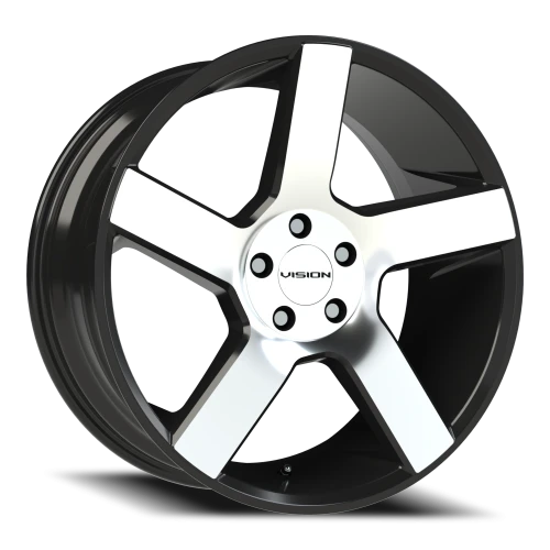 Vision 472 20x9 +15 5x115mm 74.1mm Gloss Black Machined Face
