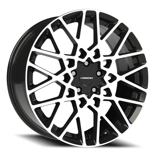 Vision 474 20x8.5 +35 5x112mm 73.1mm Gloss Black Machined Face