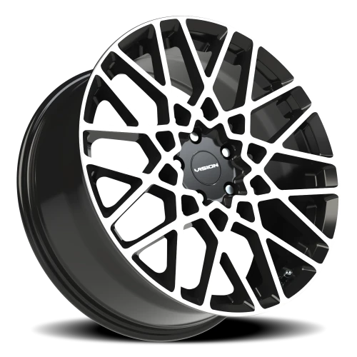 Vision 474 20x8.5 +35 5x112mm 73.1mm Gloss Black Machined Face