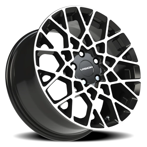 Vision 474 17x8 +38 5x108mm 73.1mm Gloss Black Machined Face