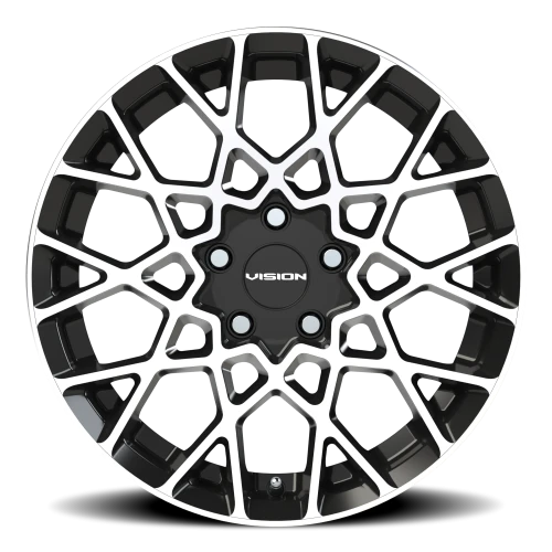 Vision 474 17x8 +38 5x114.3mm 73.1mm Gloss Black Machined Face