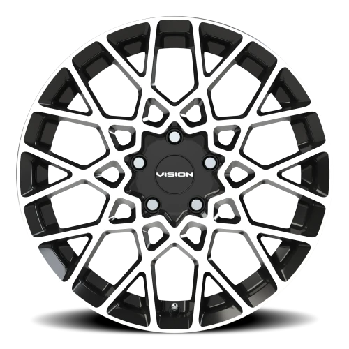 Vision 474 18x8 +38 5x120mm 73.1mm Gloss Black Machined Face